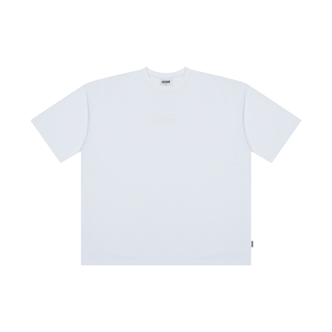 프리덤 프리덤 로고 메쉬 오버핏 티셔츠 화이트(FREEDOM FREEDOM Logo Mesh Overfit T-shrits White)