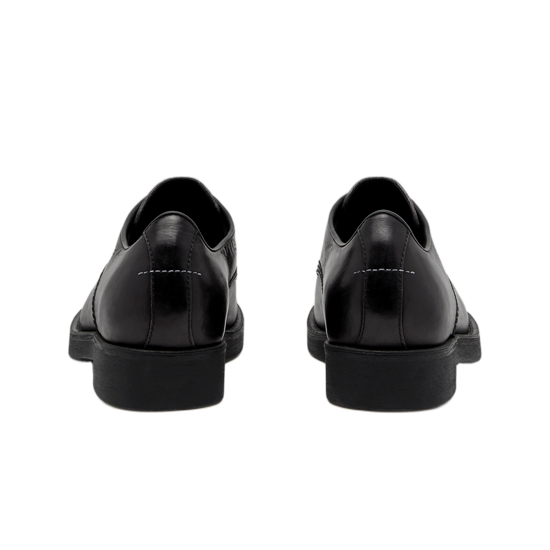 MM6 메종 마르지엘라 레더 바이커 레이스업 슈즈 블랙(MM6 Maison Margiela Leather Biker Lace-Up Shoes Black) - 3