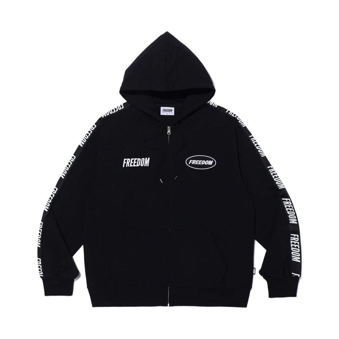 FD23MMHZ1240BK FREEDOM FREEDOM Lettering Hood Zip-up Black