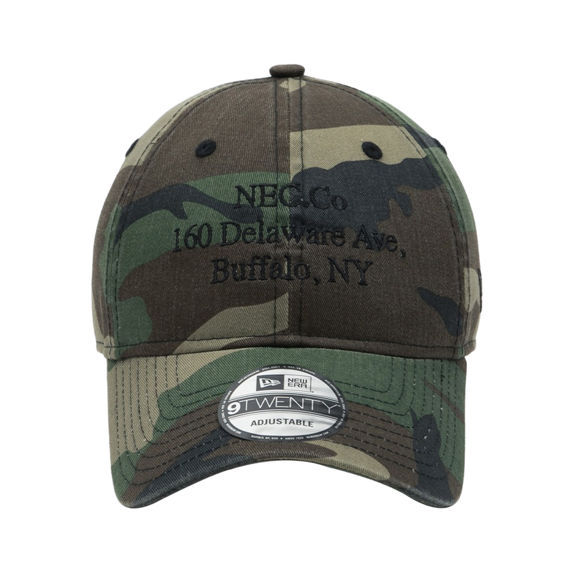 13784818 New Era 9Twenty Chino Script Unstructured Ball Cap Woodland Camo