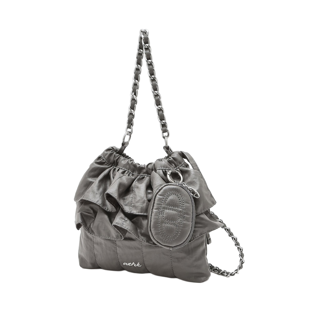 AABA6F700G2 Athe Vanessabruno Acc Frill Gray Dupeskin Mini Crossbody Bag S Normal Grey