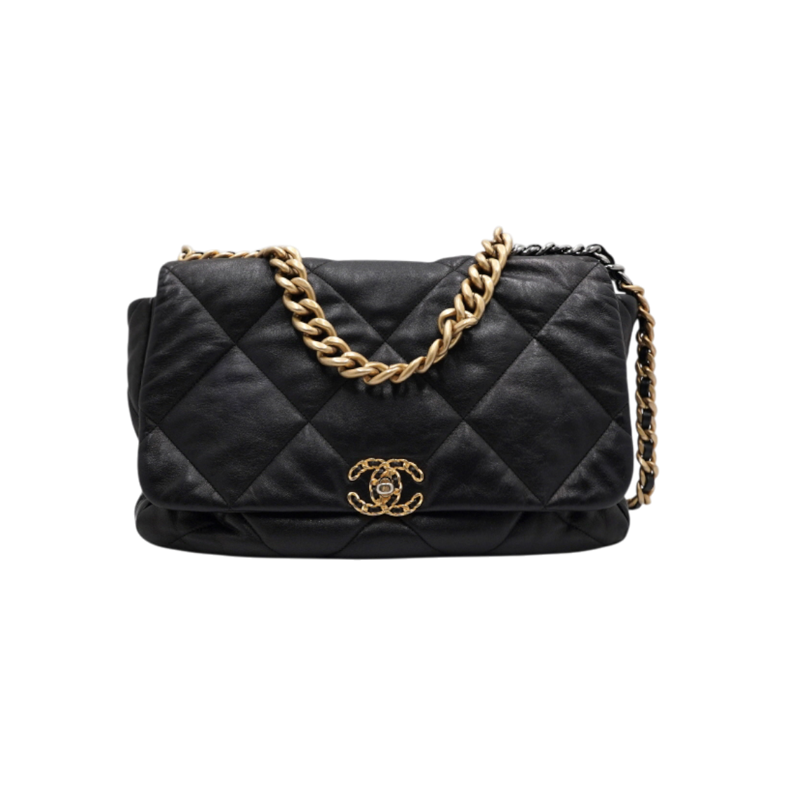 IT5HDJRNWFUH Chanel 19 Black Maxi Flap Tote & Shoulder Bag
