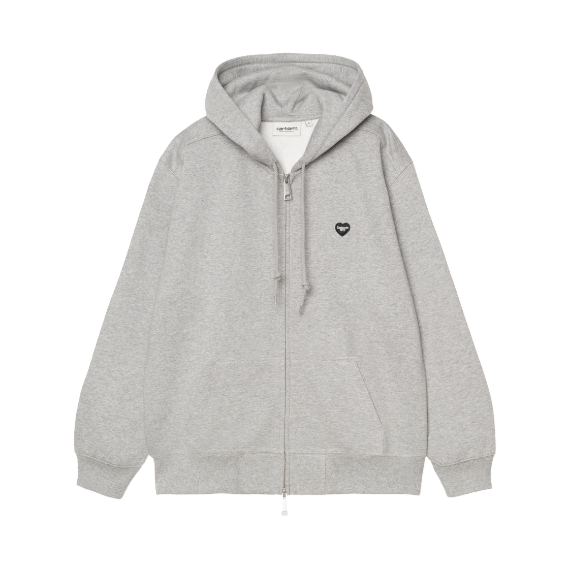(W) 칼하트 WIP 후드 스몰 하트 패치 자켓 그레이 헤더 블랙((W) Carhartt WIP Hooded Small Heart Patch Jacket Grey Heather Black) - 1