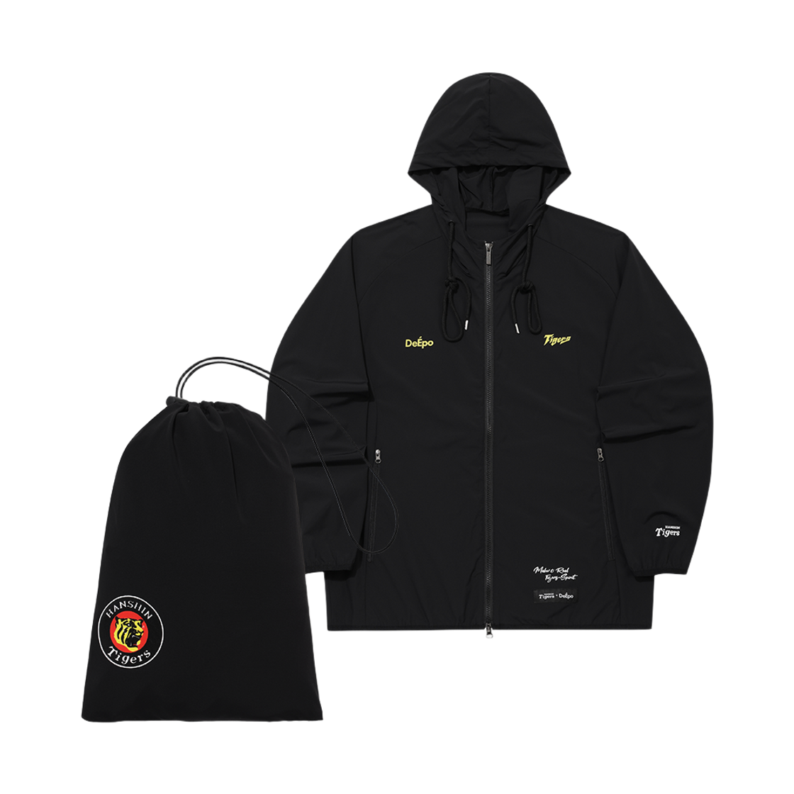 디에포 x 한신 타이거즈 콜라보 포케터블 윈드브레이커 블랙(DeEpo x Hanshin Tigers Collabo Poketable Windbreaker Black)