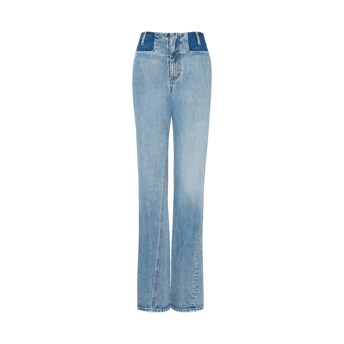 S51KA0625S30561988 (W) Maison Margiela Two Tone Denim Trousers Blue