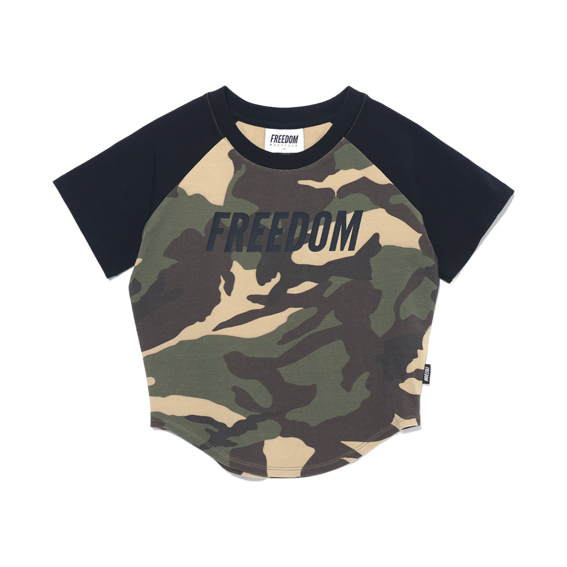 FD26MWTS040BCM FREEDOM Women's Logo Raglan T-shirt Black Camo