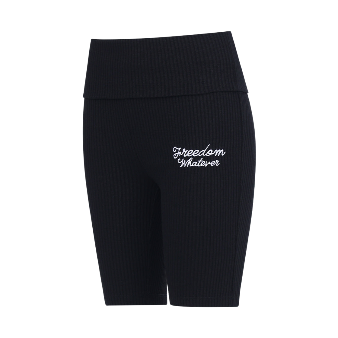 FD25FWLG0170BK FREEDOM Ribbed 5-Inch Folding Biker Shorts Black