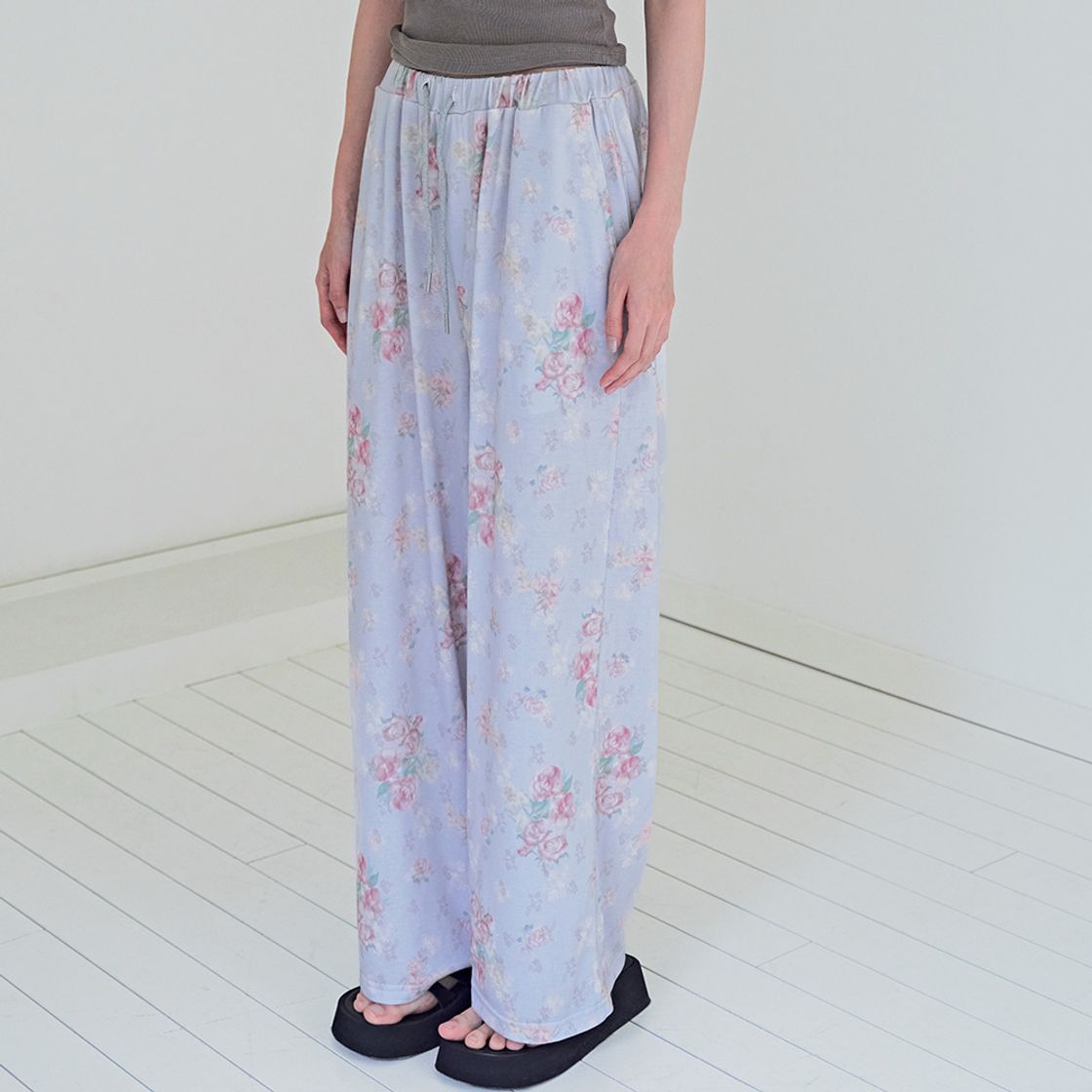 뮤즈무드 로즈 레터 와이드 밴딩 팬츠(Musemood Rose Letter Wide Pants) - 2