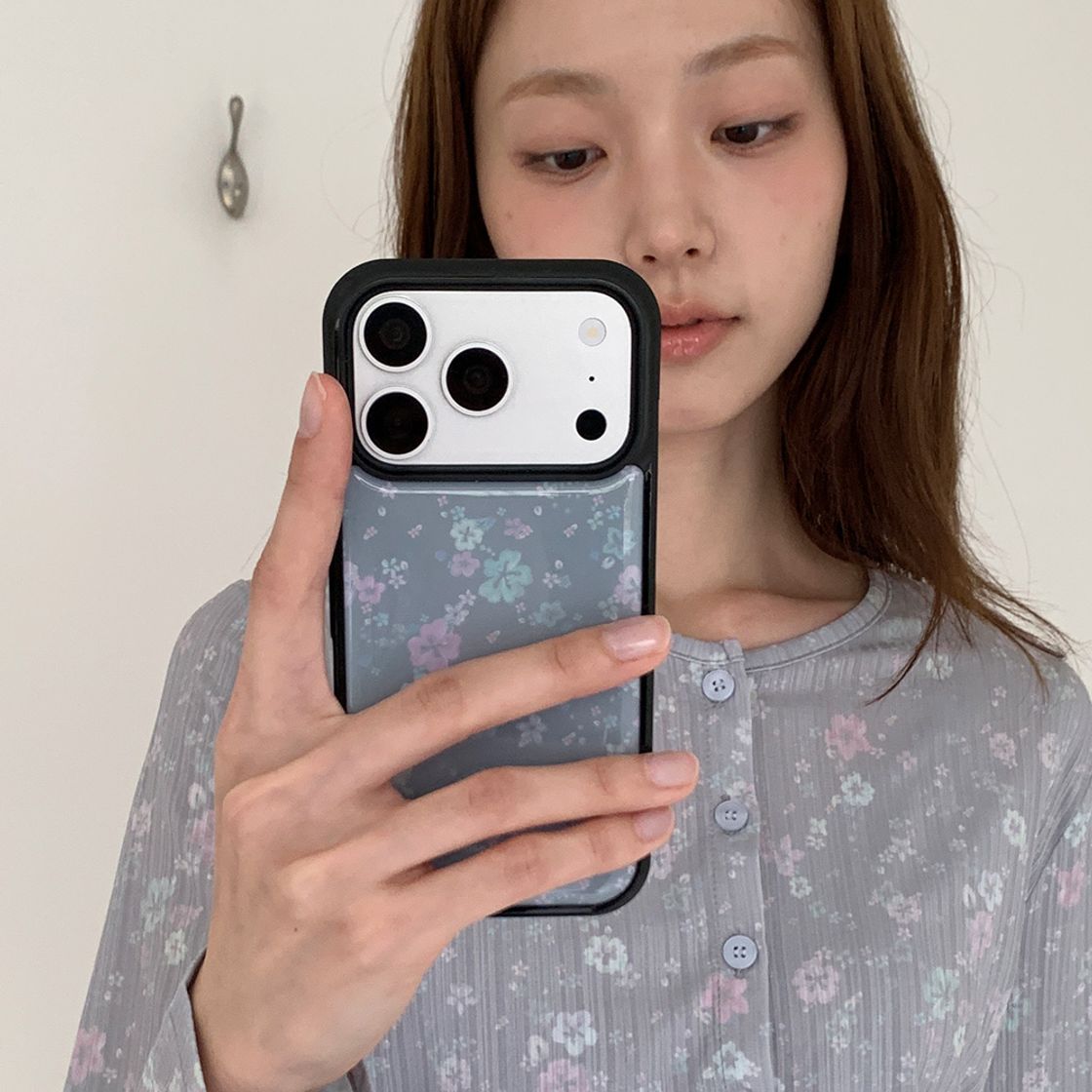 뮤즈무드 그레이 알로하 플라워 에폭시 휴대폰 케이스(Musemood Gray Aloha Flower Epoxy Phone Case) - 3