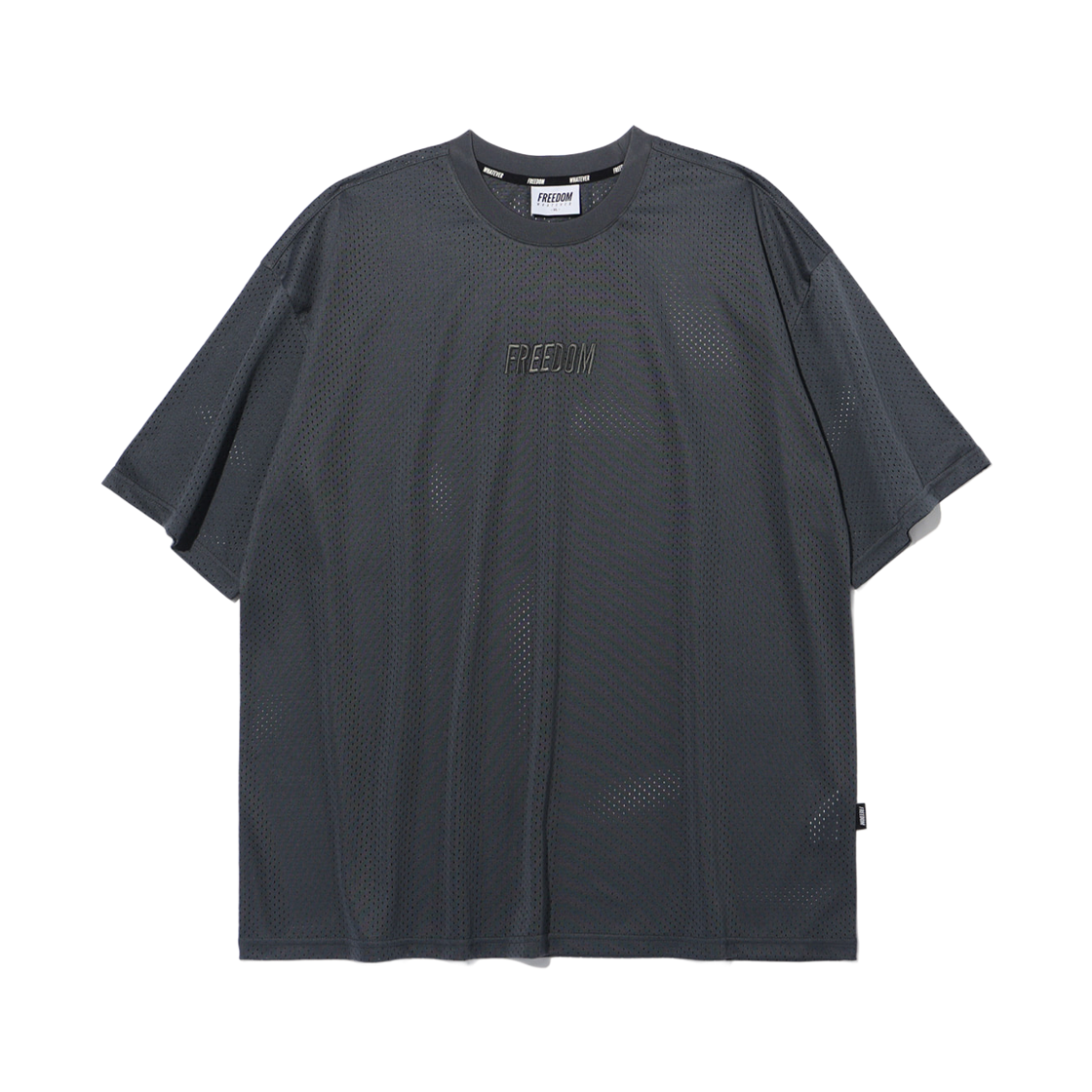 FD25MMTS060DGY FREEDOM Freedom Logo Mesh Oversize T-Shirts Dark Gray