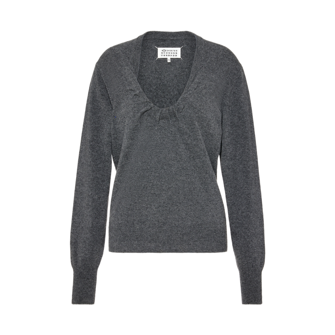 S51HL0055M13302859 (W) Maison Margiela Twisted Knit Crewneck Sweater Grey