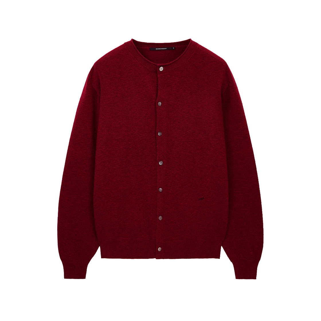 지오송지오 타임리스 홀가먼트 카라리스 가디건 멜란지레드 ZI2KT292MR(ZIOSONGZIO Timeless Wholegarment Collarless Cardigan Melange Red)
