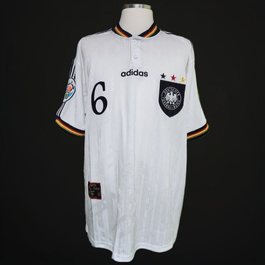 Adidas Germany 1996 Home Jersey White - KR Sizing 착용 스타일 - 1