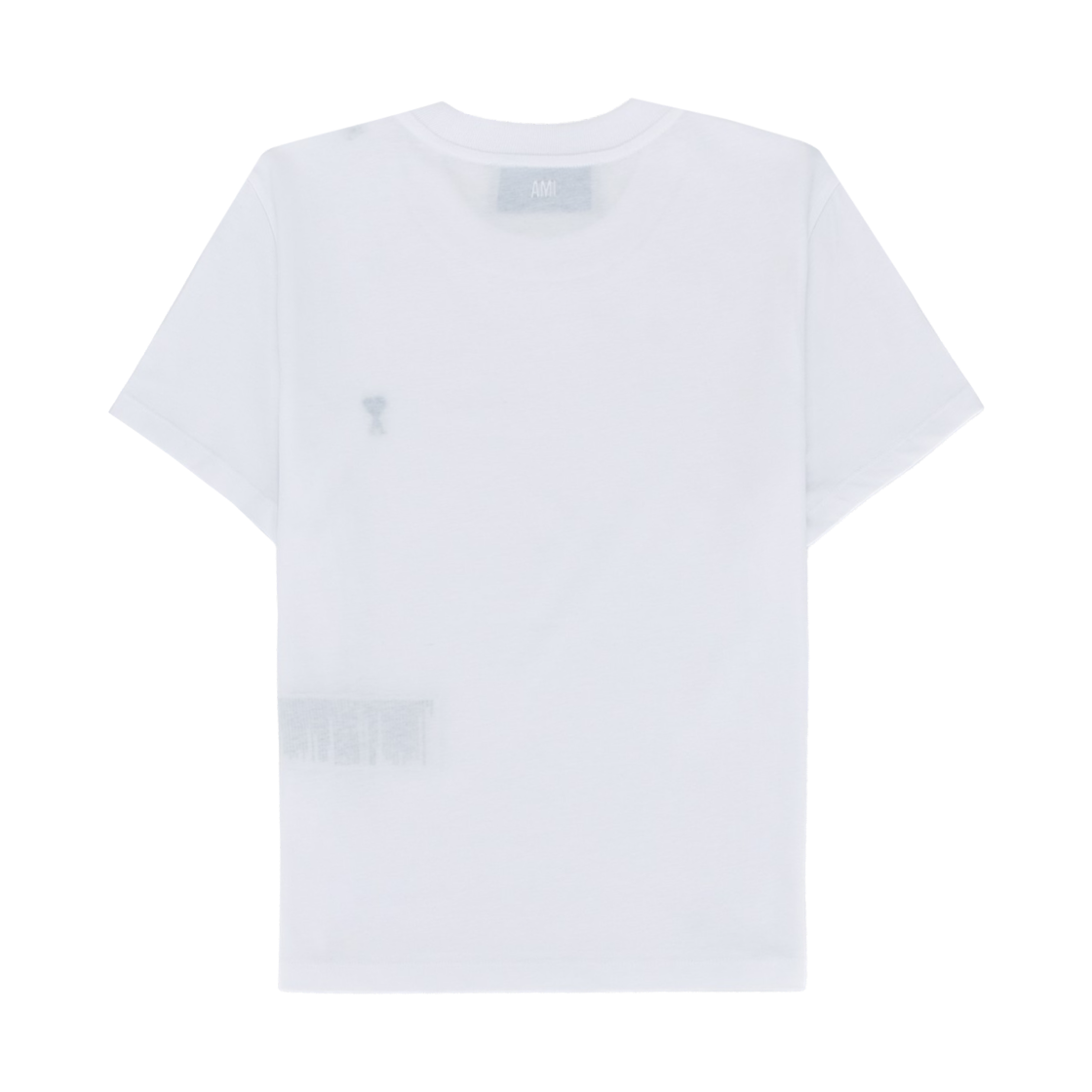 (W) 아미 스몰 하트 로고 코튼 크롭 티셔츠 화이트 블랙((W) AMI de Coeur Cotton Cropped T-Shirt White Black) - 2