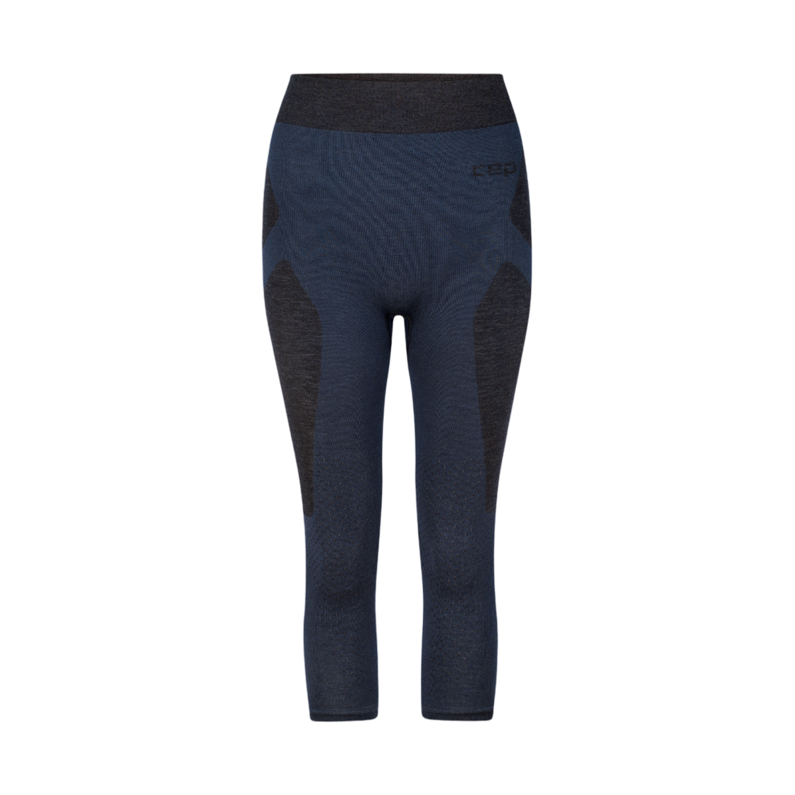 (W) CEP 스키 메리노 베이스 레이어 3/4 타이츠 블랙((W) CEP Ski Merino Base Layer 3/4 Tights Black) - 1
