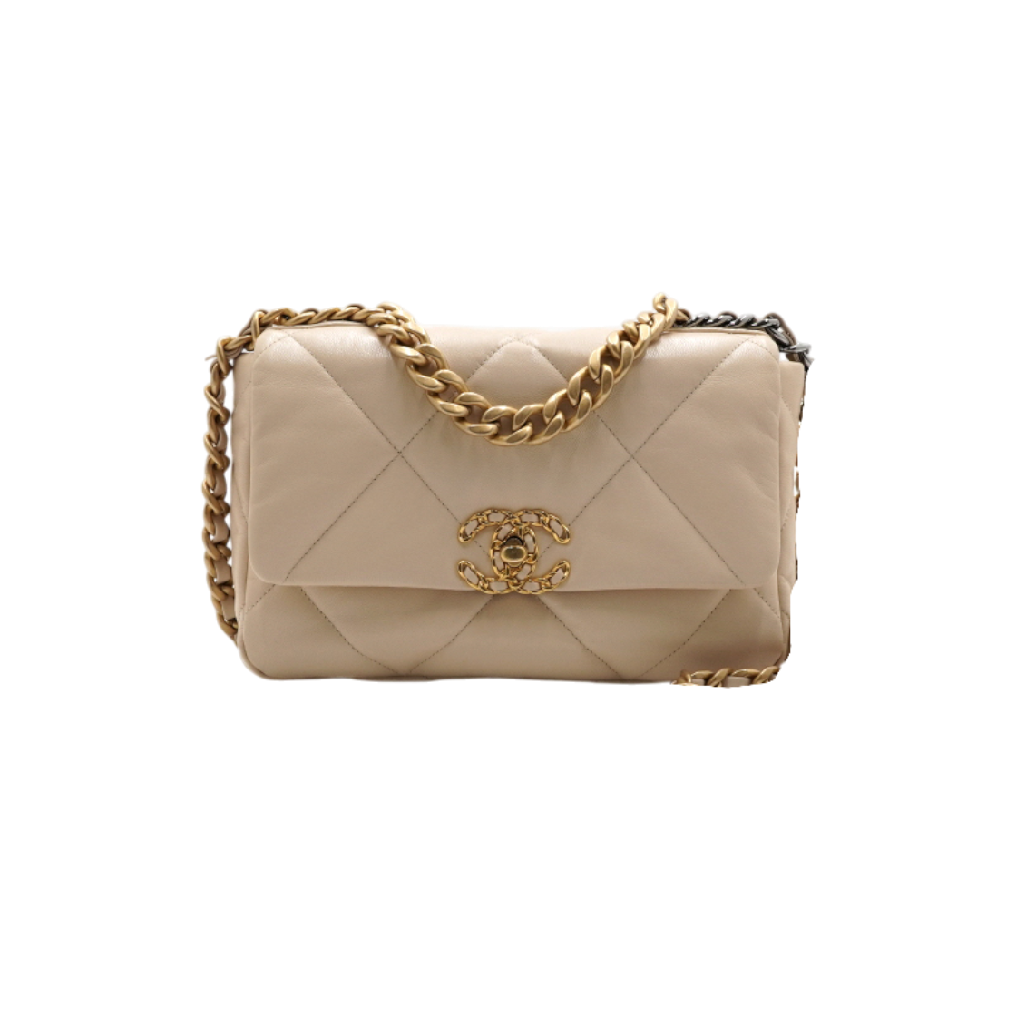 ITV965S5NLLA Chanel 19 Beige Small Flap Bag Tote and Shoulder Bag