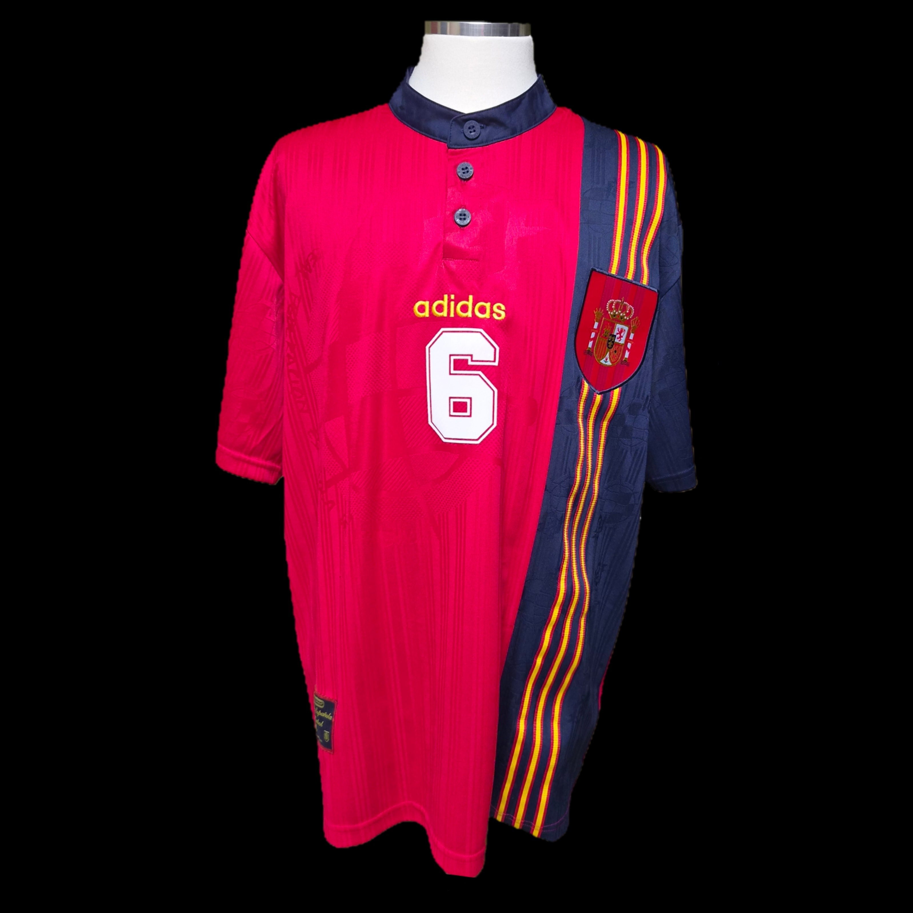 Adidas Spain 1996 Home Jersey Bold Red - KR Sizing (Non Marking Ver.) 착용 스타일 - 1