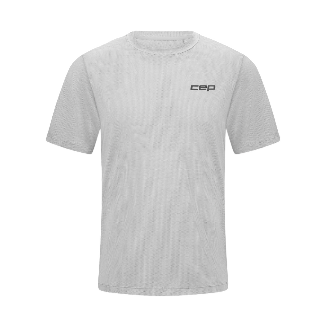 CEP 코어 런 셔츠 숏슬리브 라이트 그레이(CEP Core Run Shirt Short Sleeve Light Grey)
