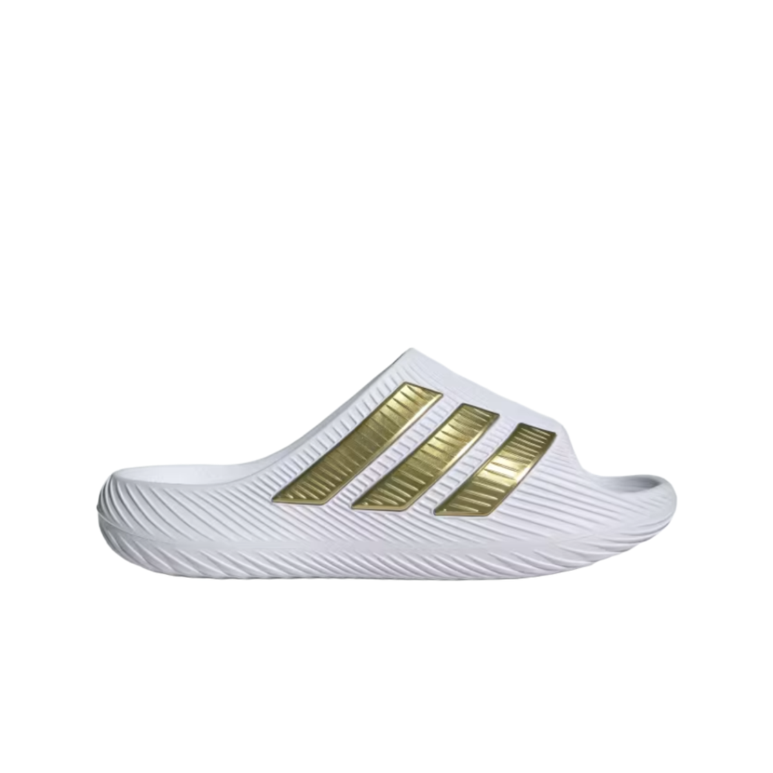 KI2075 Adidas Purechill Slides Cloud White Gold Metallic