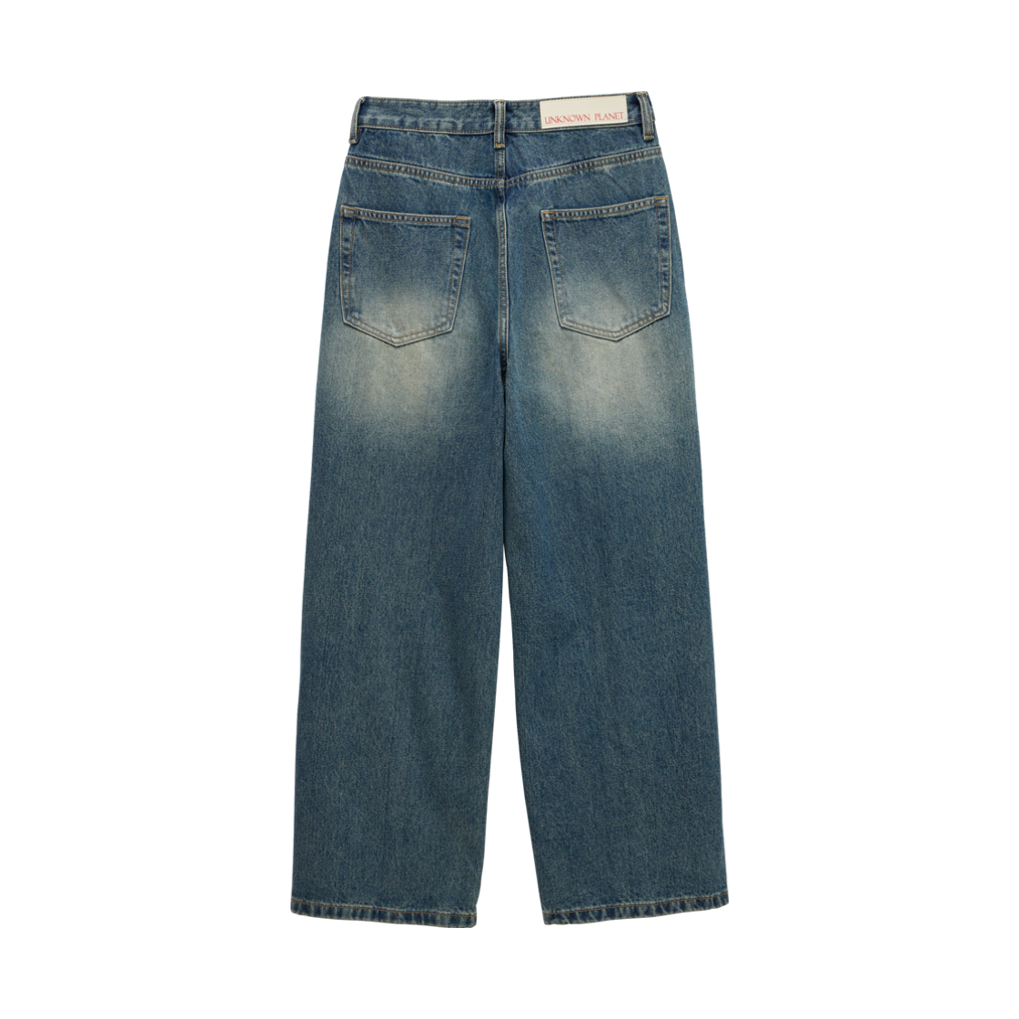 언노운플라넷 디스트로이드 와이드 데님 팬츠 샌드블루(UNKNOWN PLANET Distressed wide denim pants sand blue) - 2