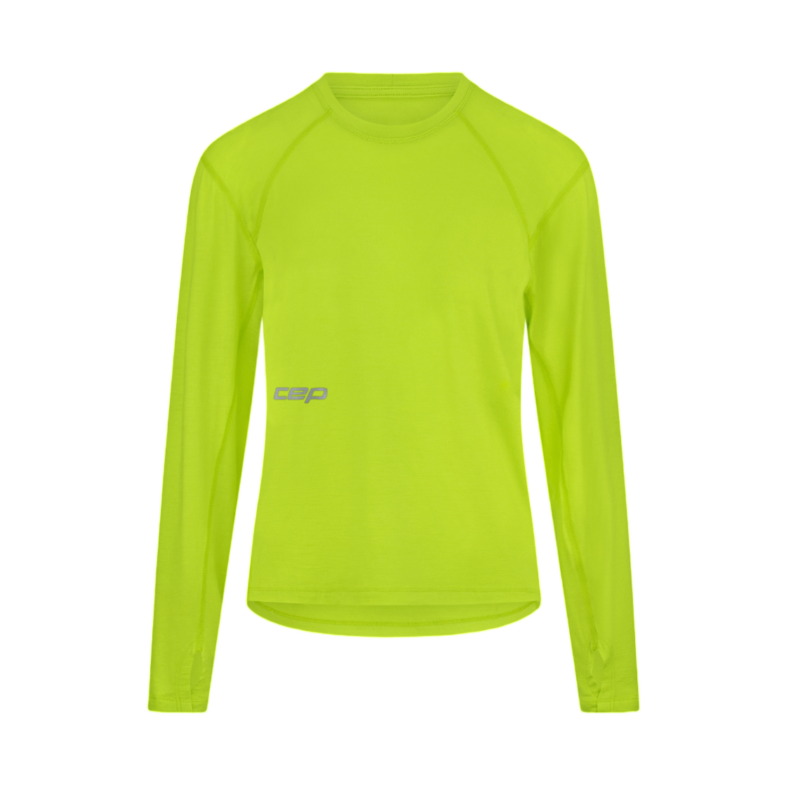 (W) CEP 코어 런 메리노 셔츠 롱슬리브 라임((W) CEP Core Run Merino Shirt Long Sleeve Lime)