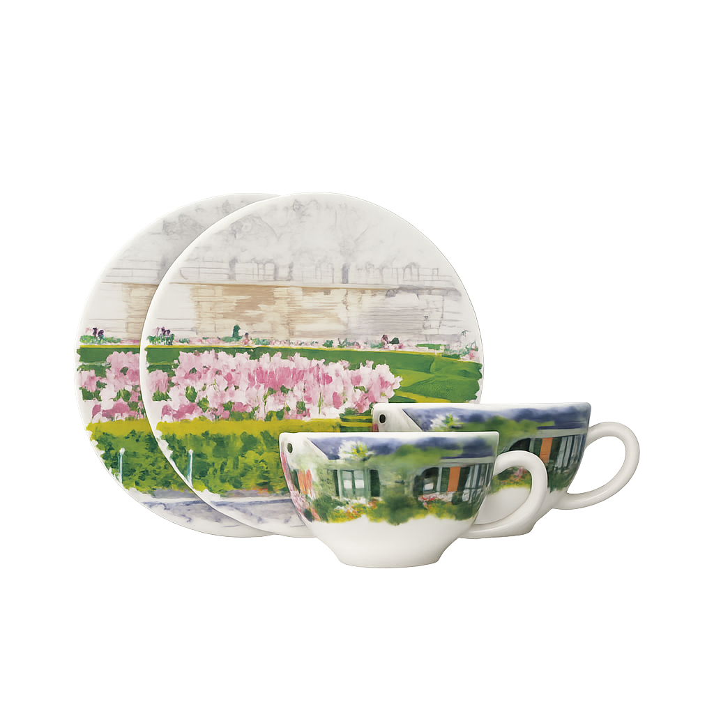 GEIN011 Gien Giverny Breakfast Cup Set for Two (260 ml)
