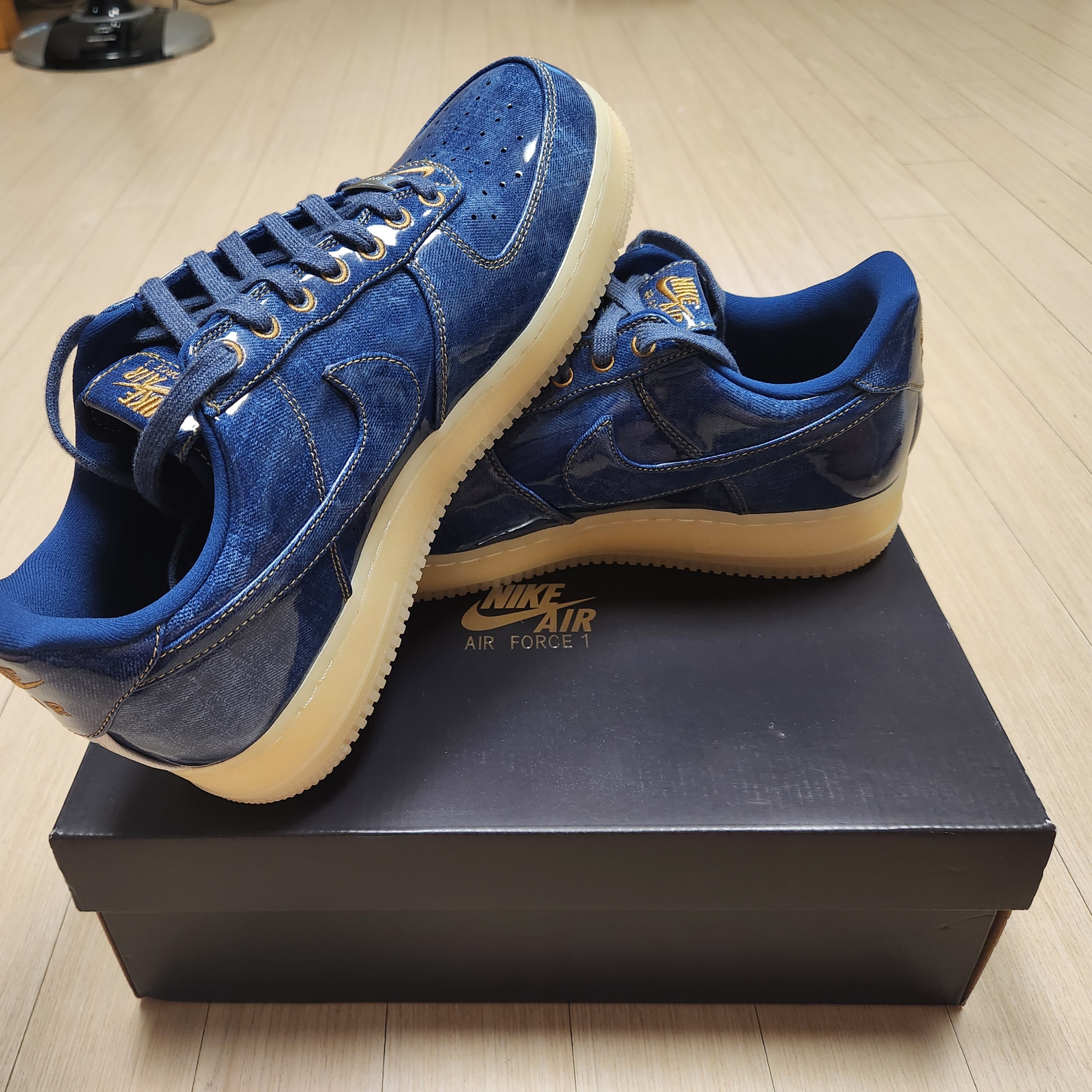Nike Air Force 1 Retro Coastal Blue Black 착용 스타일 - 5