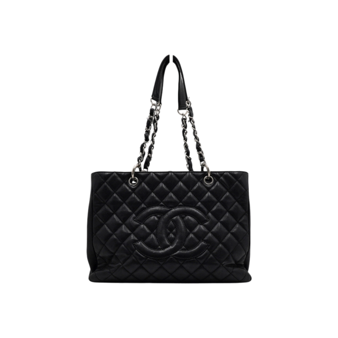 ITCDWW4K9EPV Chanel A50995 Grand Shopping Caviar Black Silver Chain Shoulder Bag