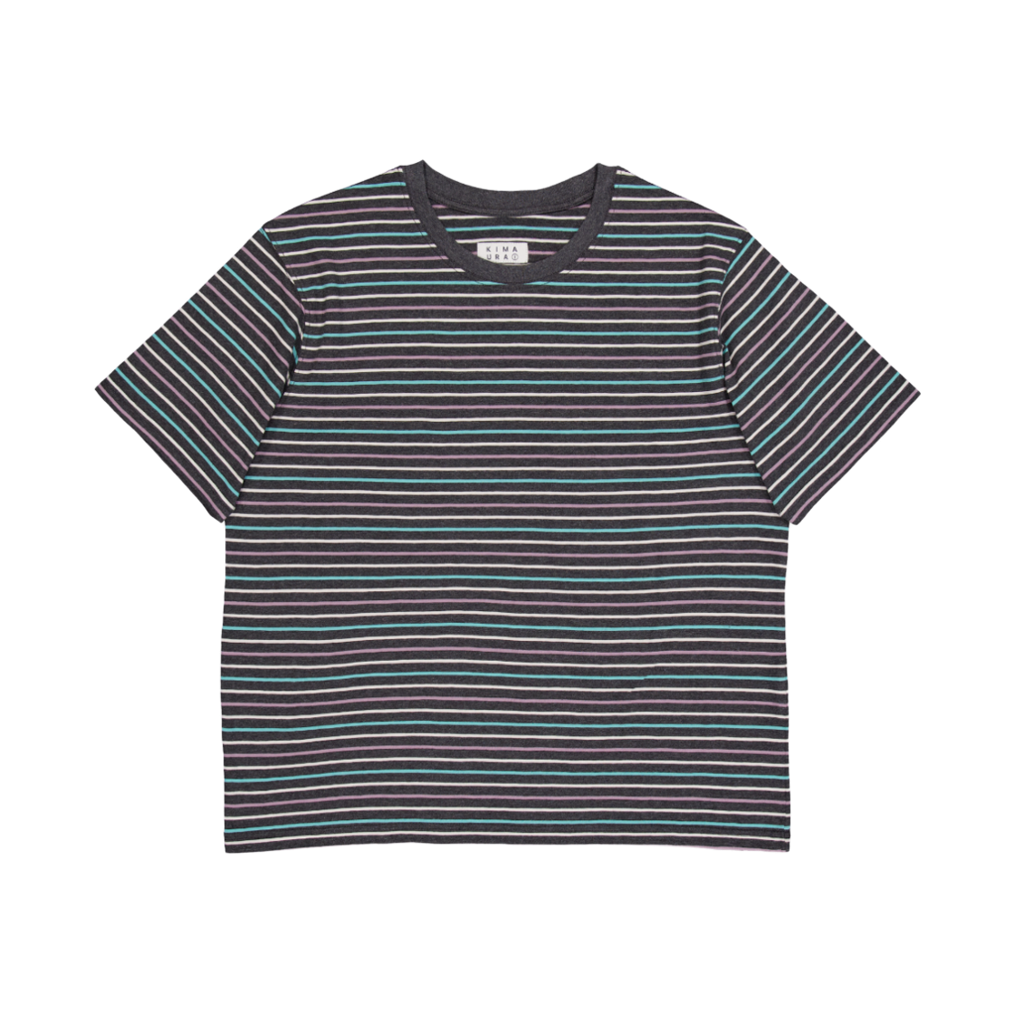 키마우라 스트라이프 반발티 그레이(kimaura Striped S/S Tee Grey)