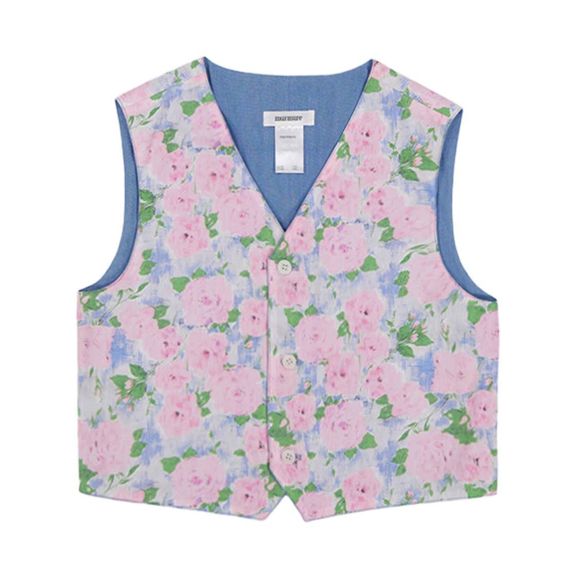 뮈르뮈르 헤리아 리버시블 플라워 베스트 블루(MURMURE Heria Reversible Flower Vest Blue)