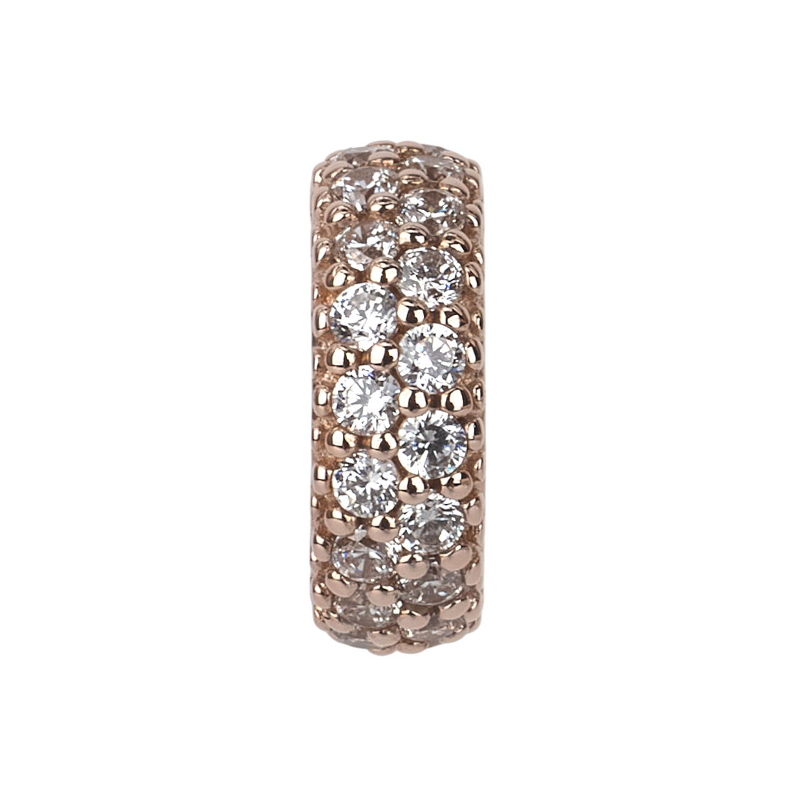 (W) 판도라 클리어 스파클 스페이서 참 로즈 골드 플래팅 클리어((W) Pandora Clear Sparkle Spacer Charm Rose Gold Plated Clear) - 2
