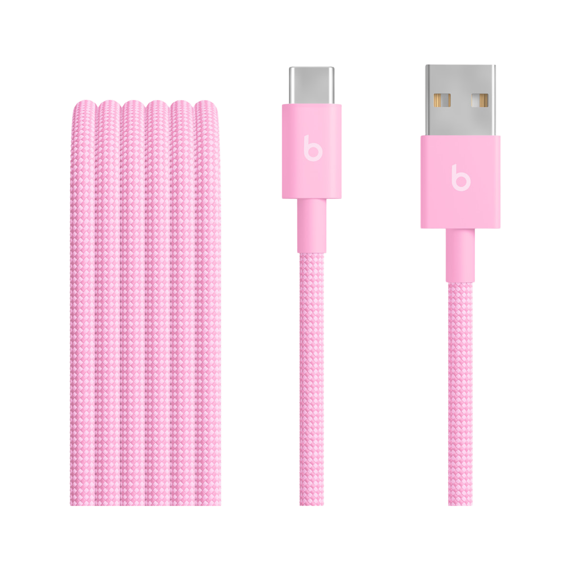 비츠 USB-A to C 타입 우븐 케이블 1.5M 파워 핑크(Beats USB-A to C Type Woven Cable 1.5M Power Pink)