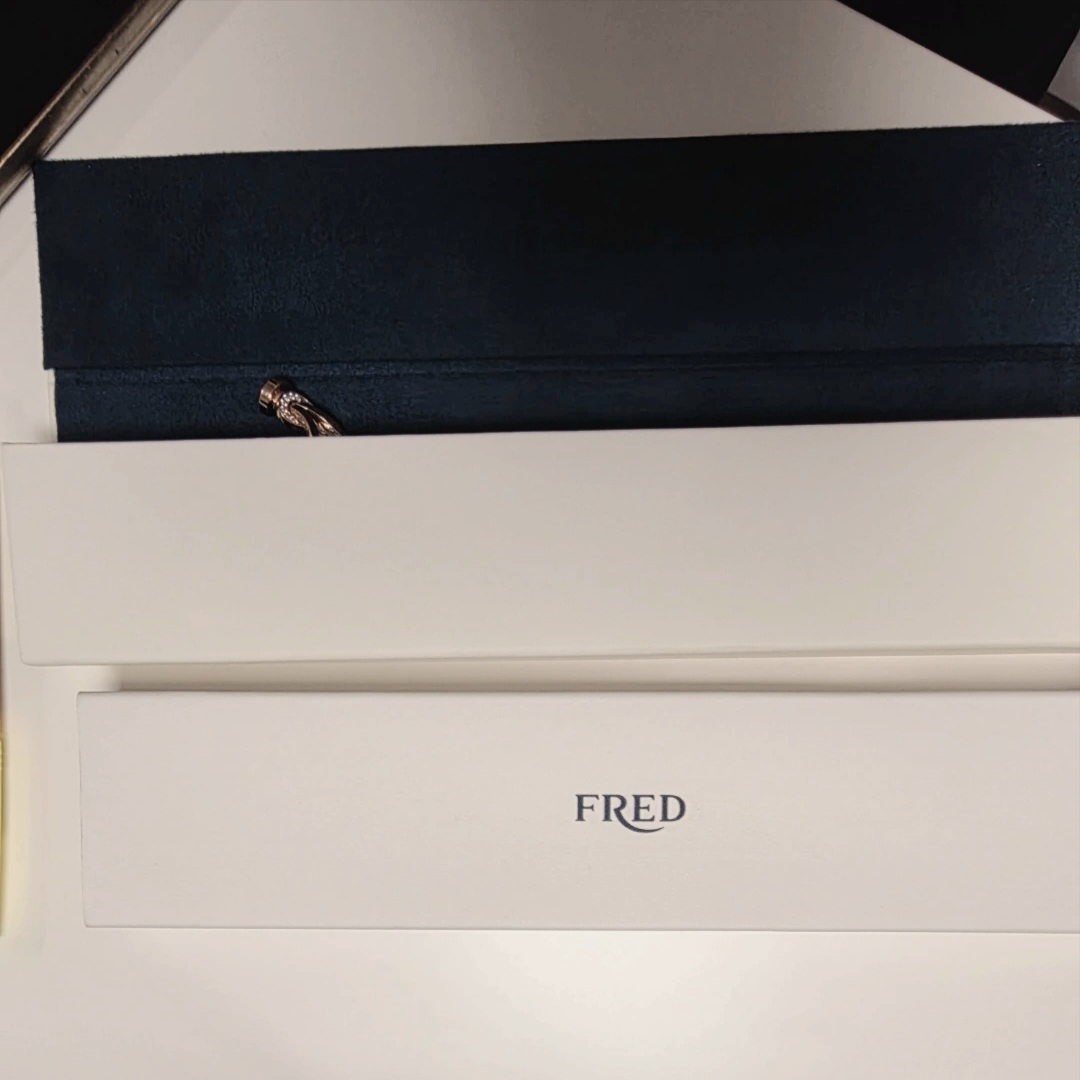 Fred Fosten Large Bracelet 0B0184 NO.J3, Fred White Cable Bracelet Medium Pink Gold 착용 스타일 - 2