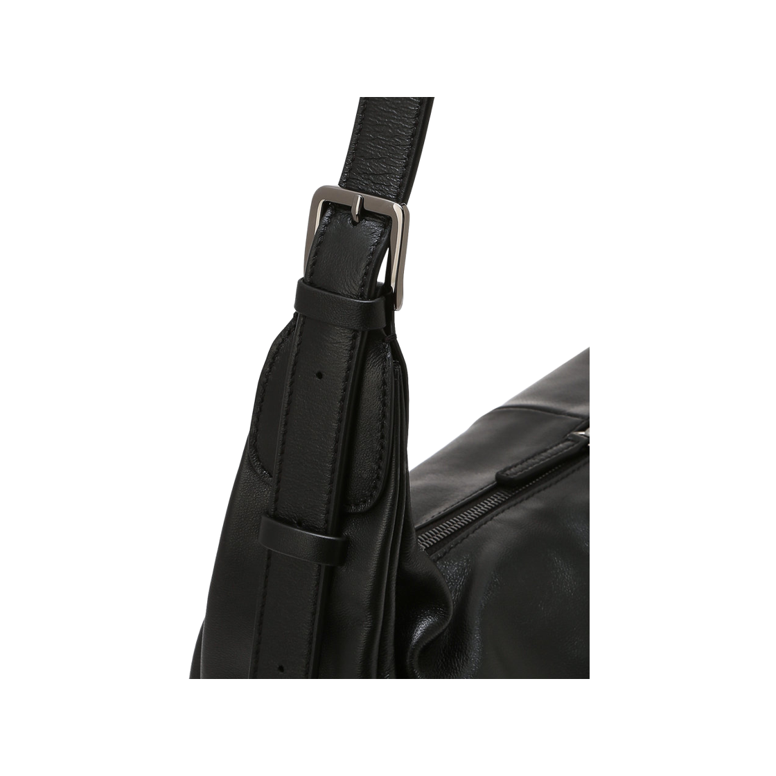 질스튜어트 맨 액세사리 램스킨100% 리얼 양가죽 블랙 호보 크로스백 JUBA6F116BK(Jillstuart Men's Acc Genuine Black Lambskin Leather Hobo Crossbody Bag) - 5