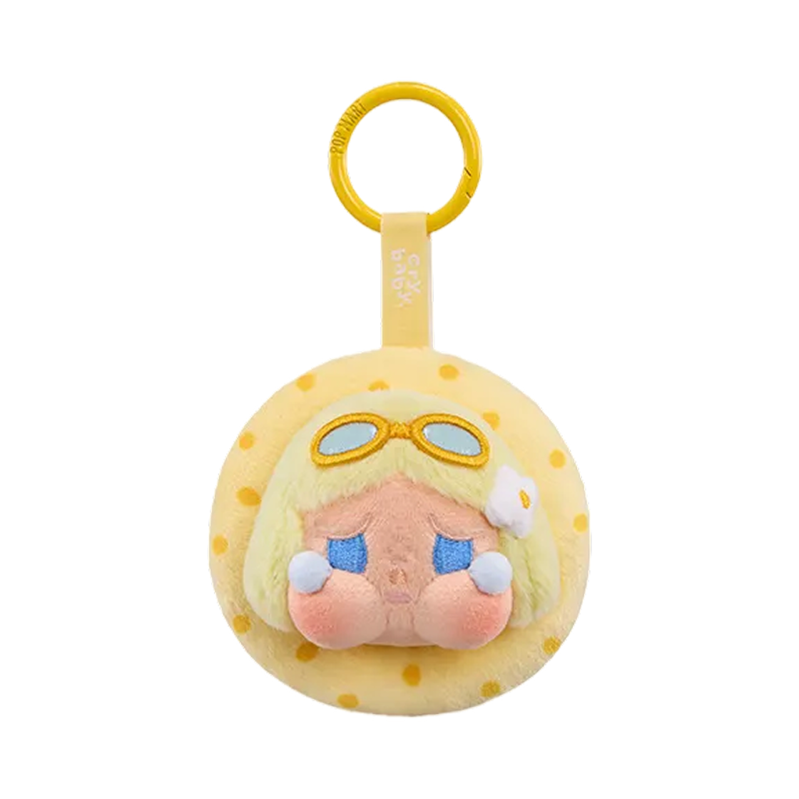- Pop Mart Pop Bean Island Vacation Series Mini Plush Pendant Crybaby Sunbathing (Opened Case)