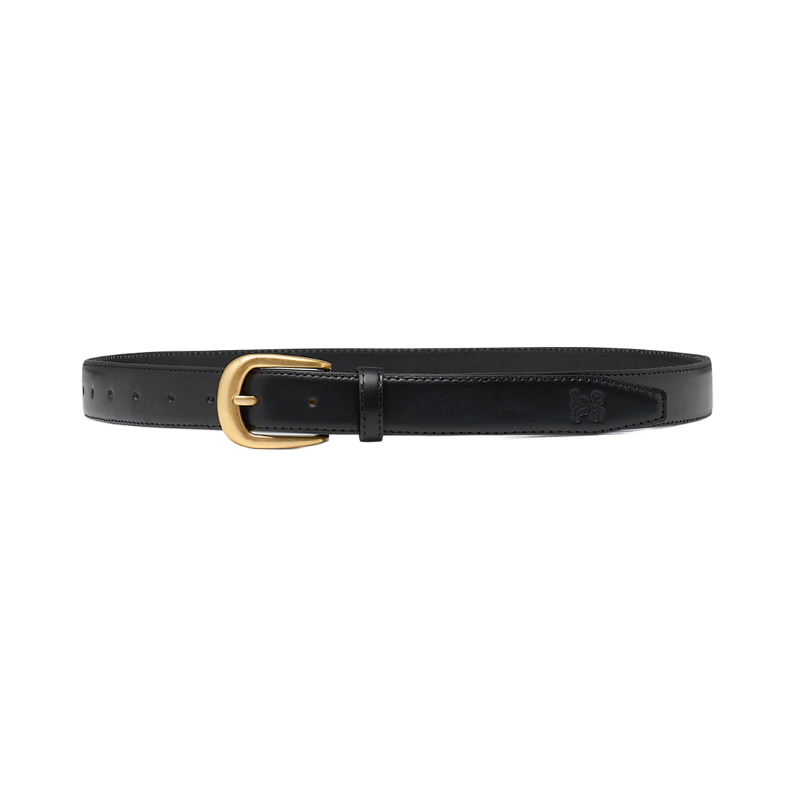0026SABM001 Stranger Classic Buckle Leather Belt Black/Gold