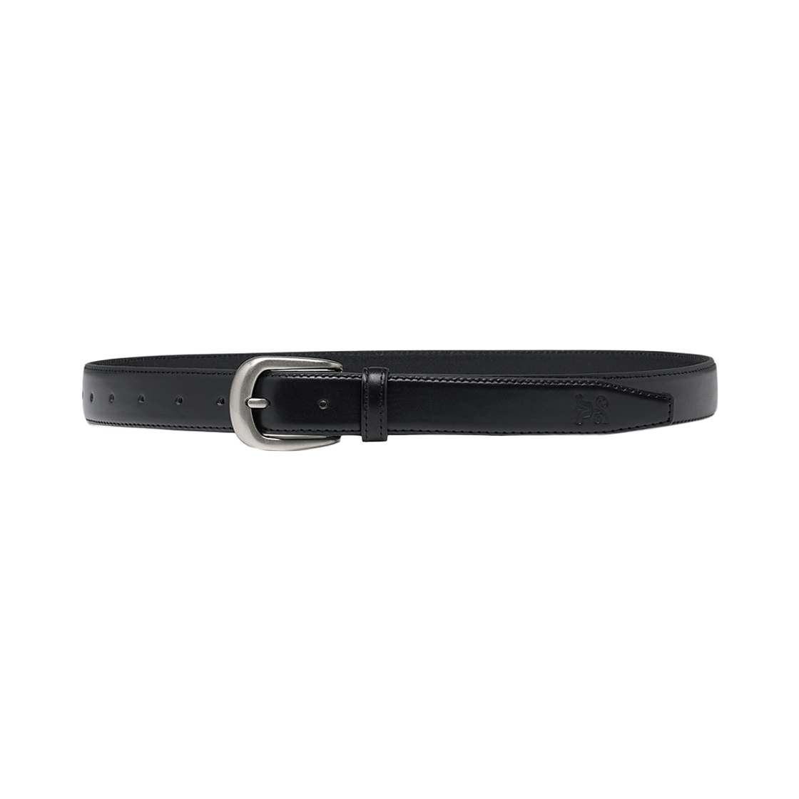 0026SABM002 Stranger Classic Buckle Leather Belt Black/Silver