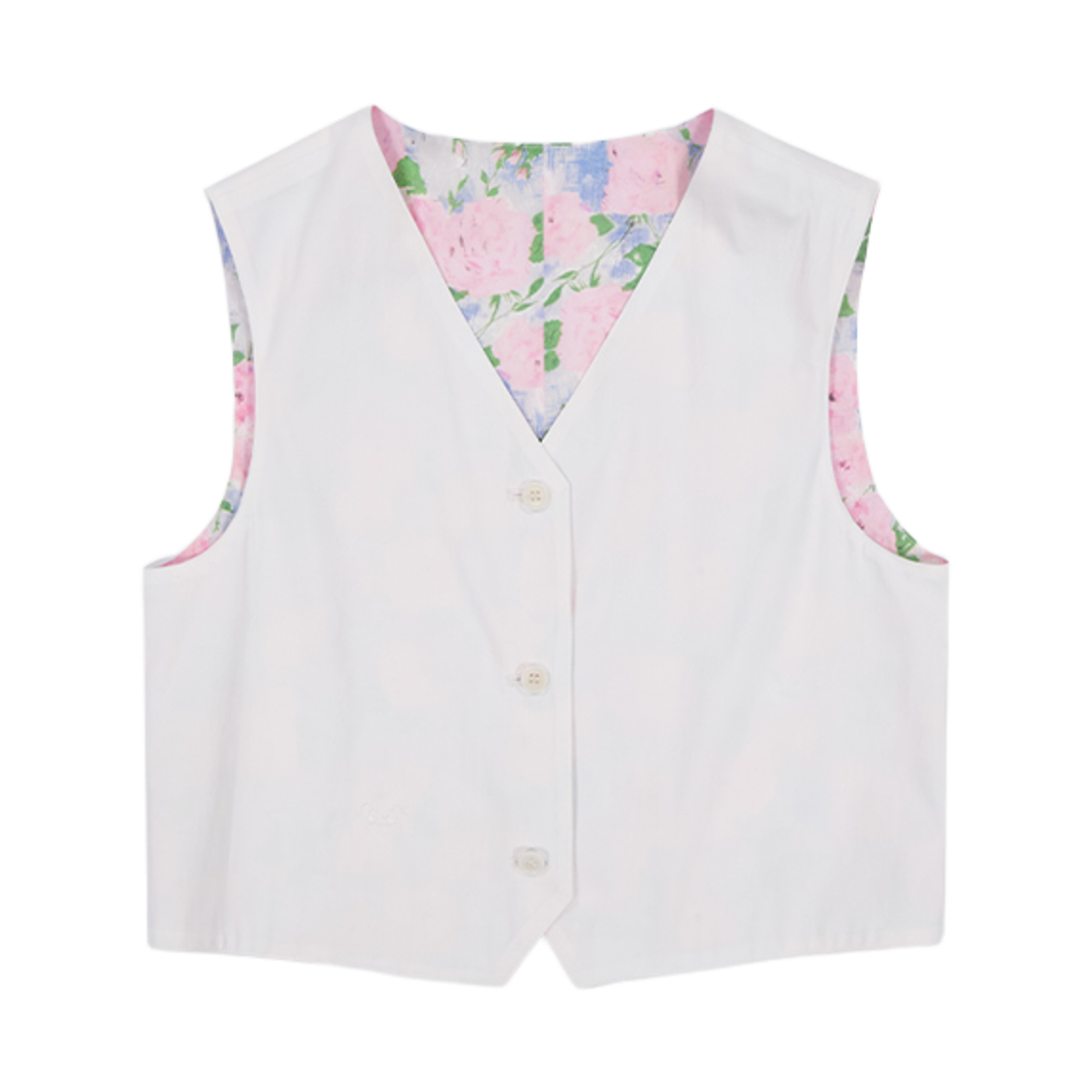 뮈르뮈르 헤리아 리버시블 플라워 베스트 아이보리(MURMURE Heria Reversible Flower Vest Ivory)