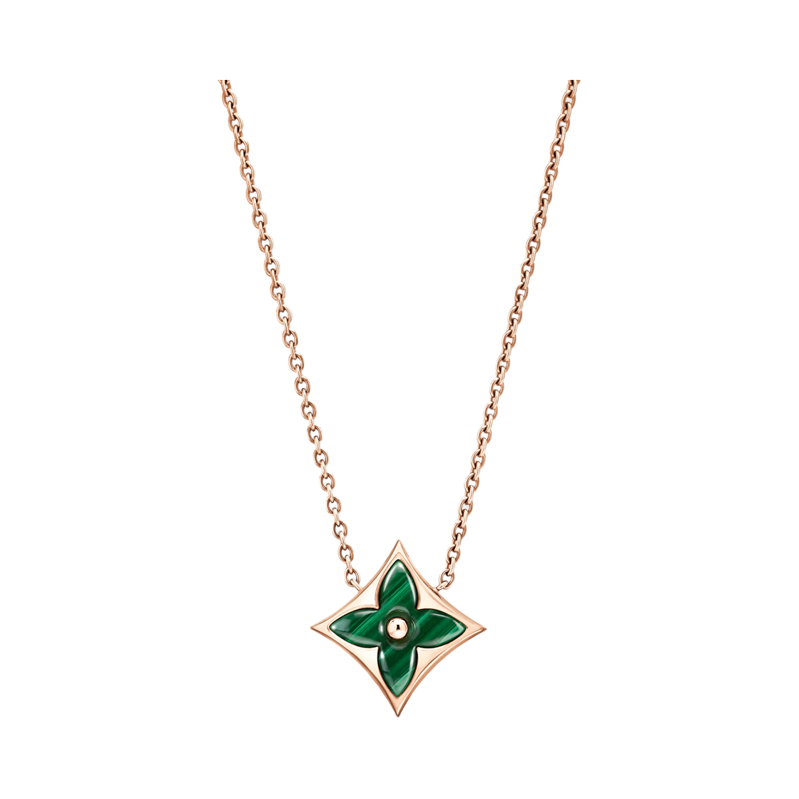 Q03791 (W) Louis Vuitton Color Blossom M Star Pendant Pink Gold Malachite
