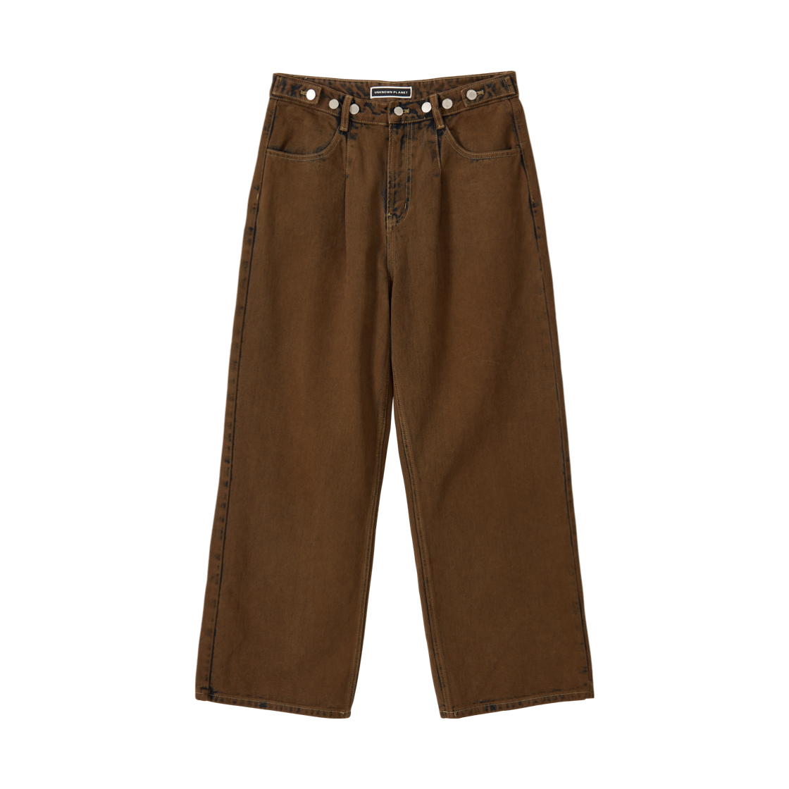 언노운플라넷 커스텀 원턱 다잉 팬츠 브라운(UNKNOWN PLANET Custom One-Tuck Dying Pants Brown) - 1