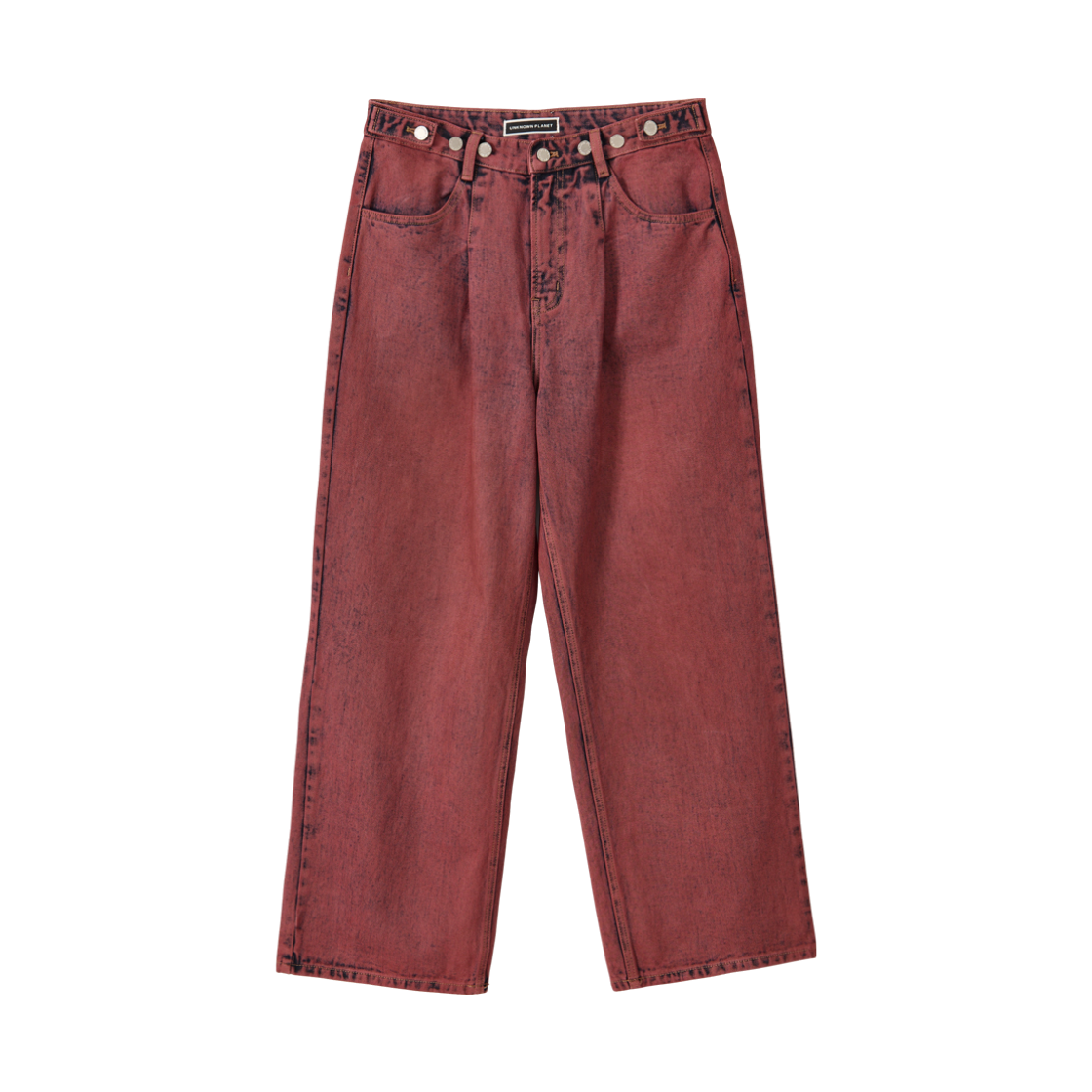 언노운플라넷 커스텀 원턱 다잉 팬츠 블랙로즈(UNKNOWN PLANET Custom One-Tuck Dying Pants Black Rose)