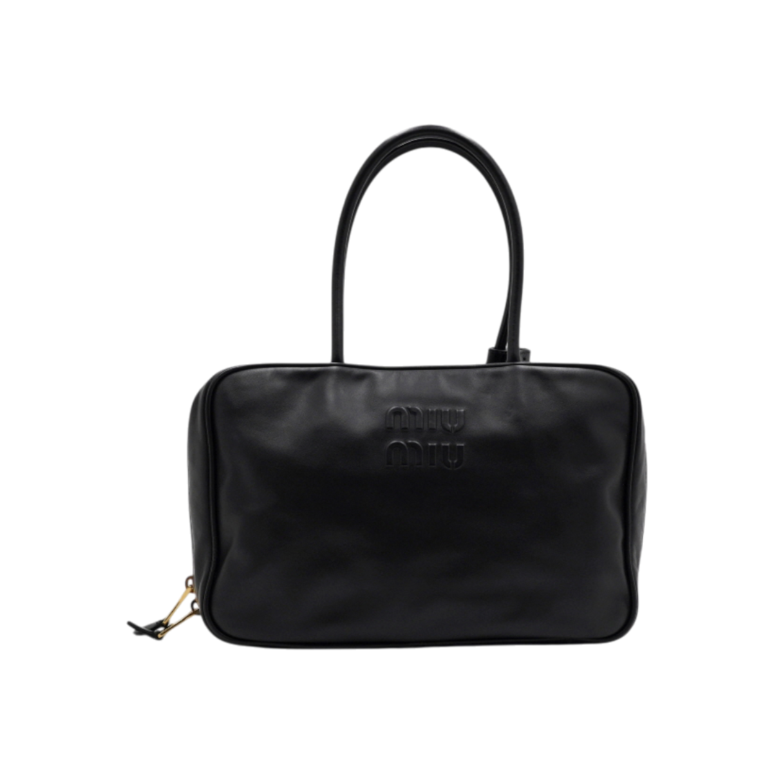 ITK4METK6ND9 Miu Miu Embossed Logo Top Handle Tote Bag
