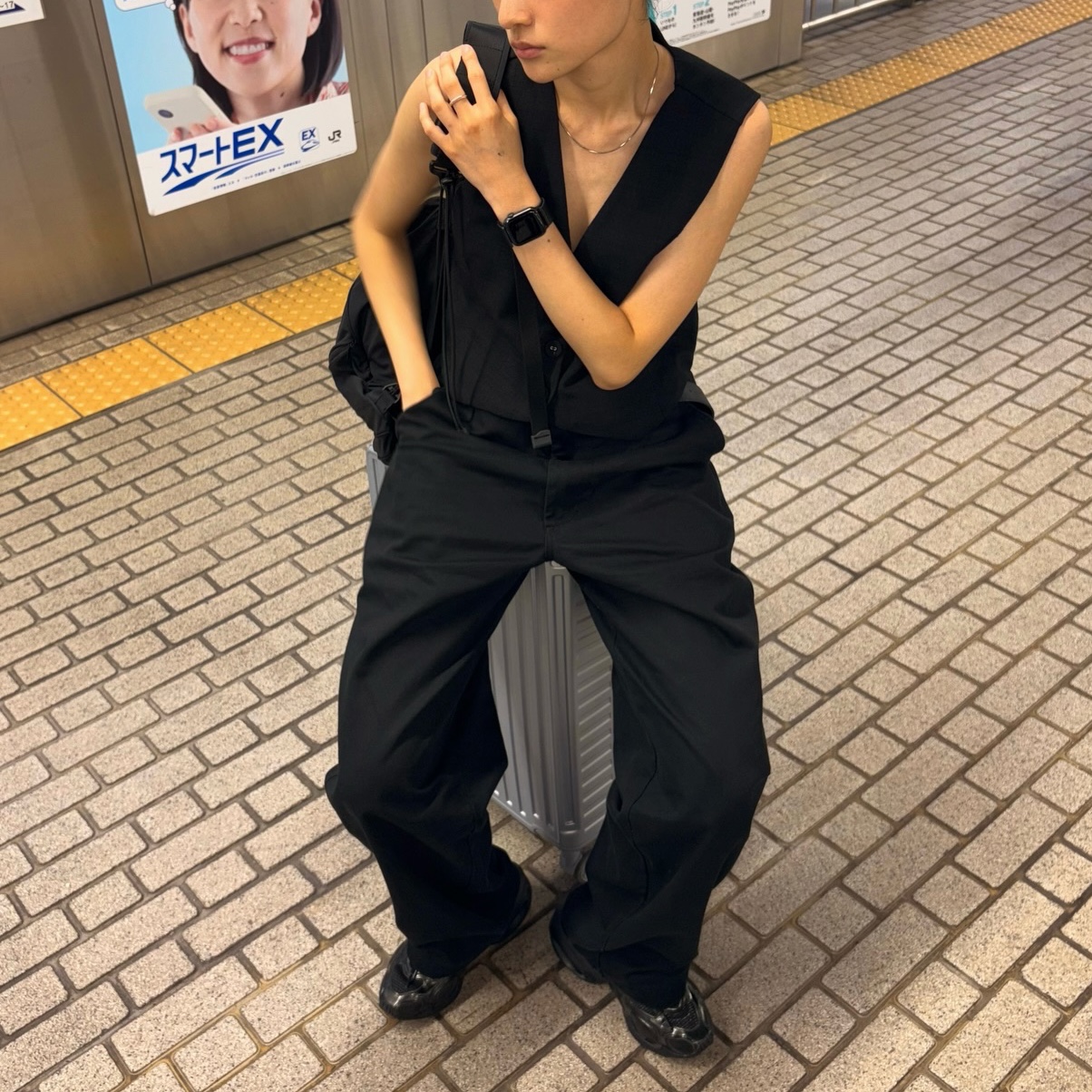 Millo Archive Poid Chino Pants Black, Millo Archive Poid Chino Pants Beige 착용 스타일 - 3