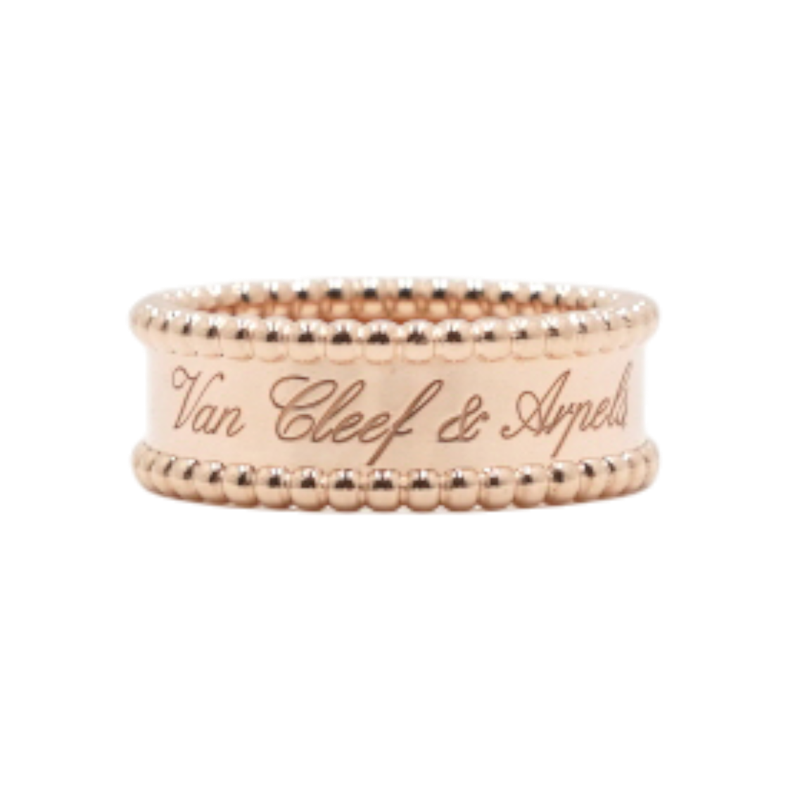 ITWTC329F5QL Van Cleef & Arpels VCARN32458 18K Pink Gold Perlée Signature Band Ring