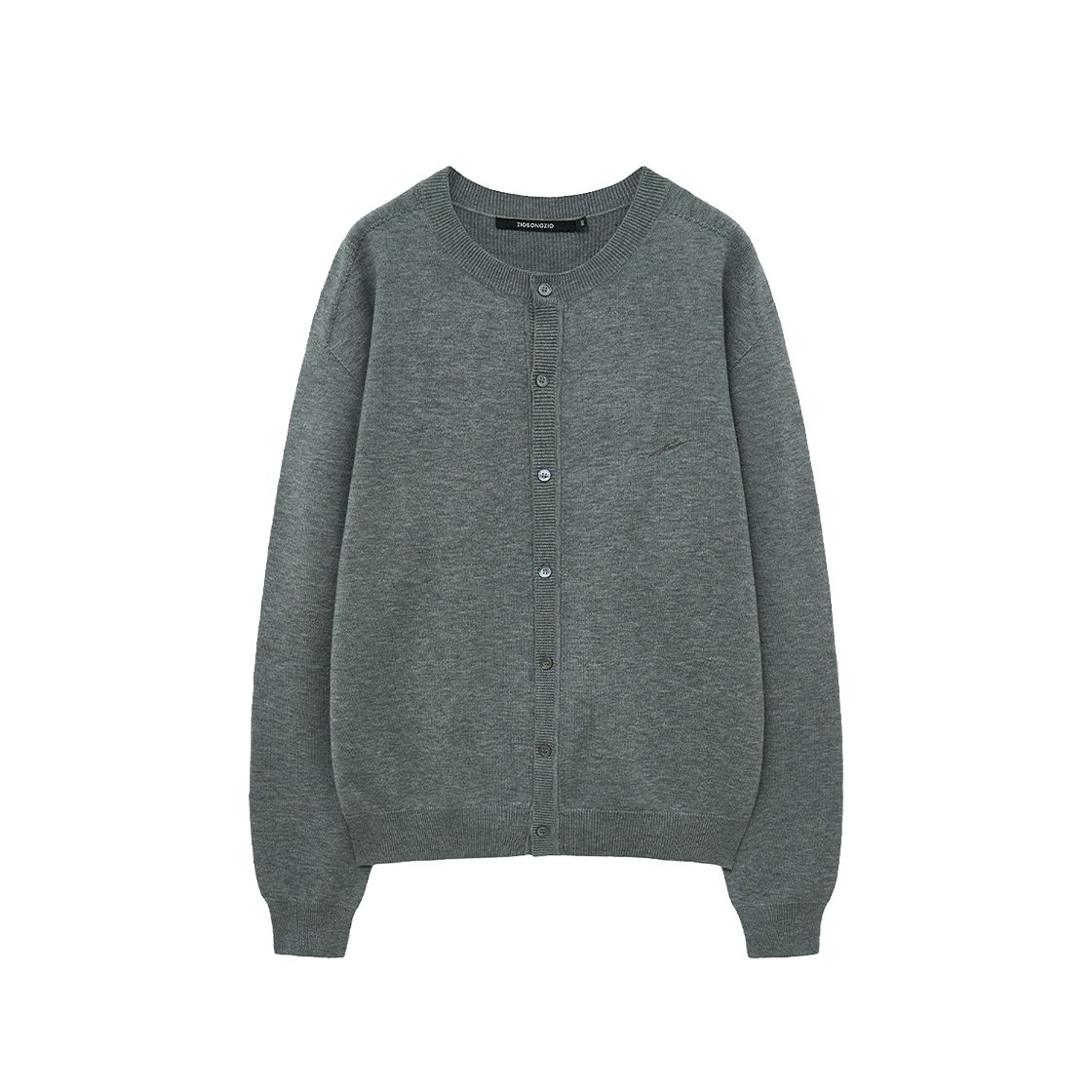 ZI6KT795MG ZIOSONGZIO Wholegarment Collarless Cardigan Melange Grey