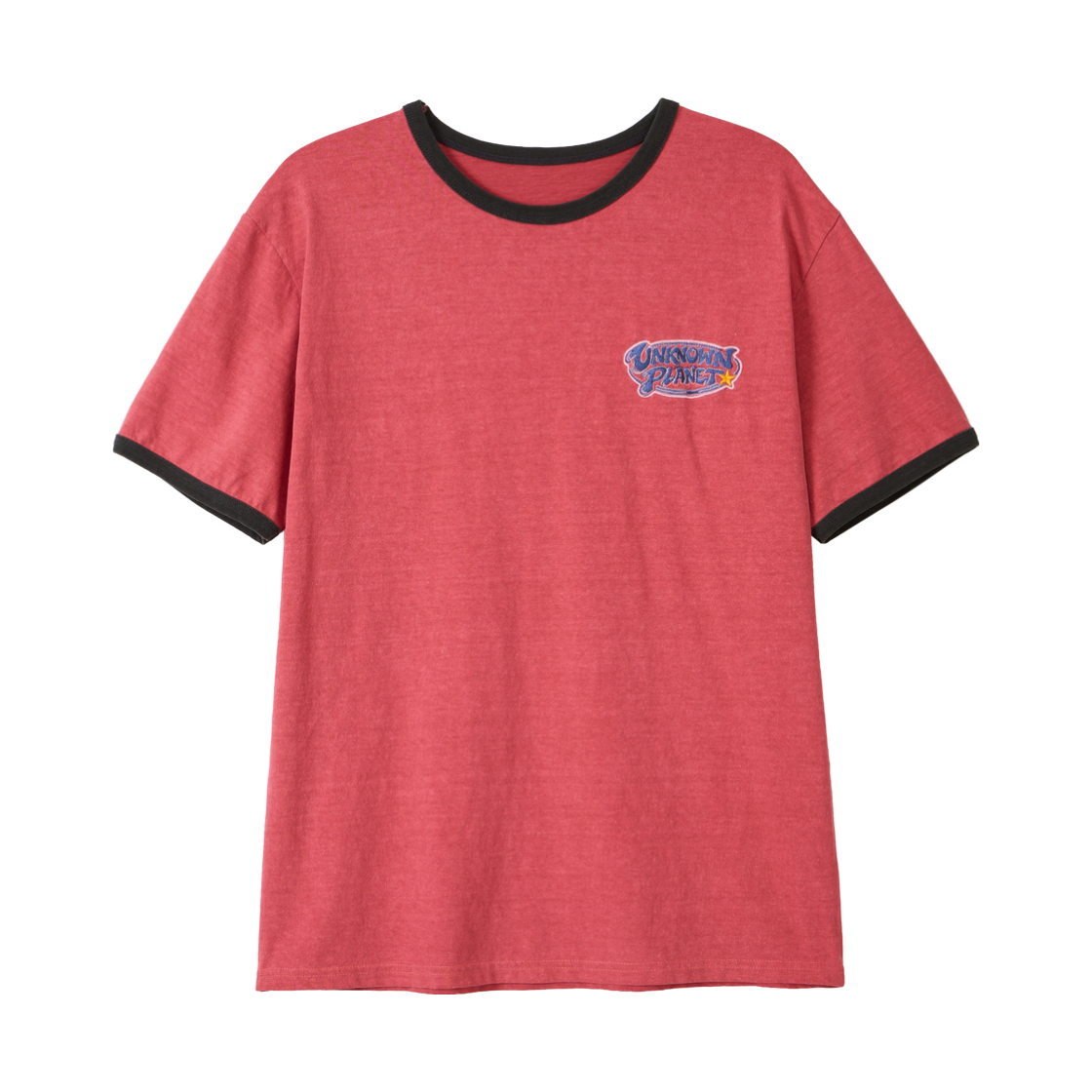 언노운플라넷 피그먼트 다잉 그래픽 링거 티셔츠 레드(UNKNOWN PLANET Pigment Dyeing Graphic Ringer T-Shirt Red) - 1