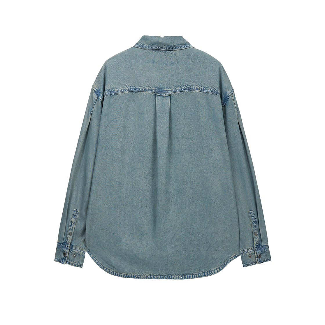 지오송지오 어시매트릭 텐셀 데님 셔츠 라이트 블루 ZI2SH232LB(ZIOSONGZIO Asymmetric Tencel Denim Shirt Light Blue) - 2