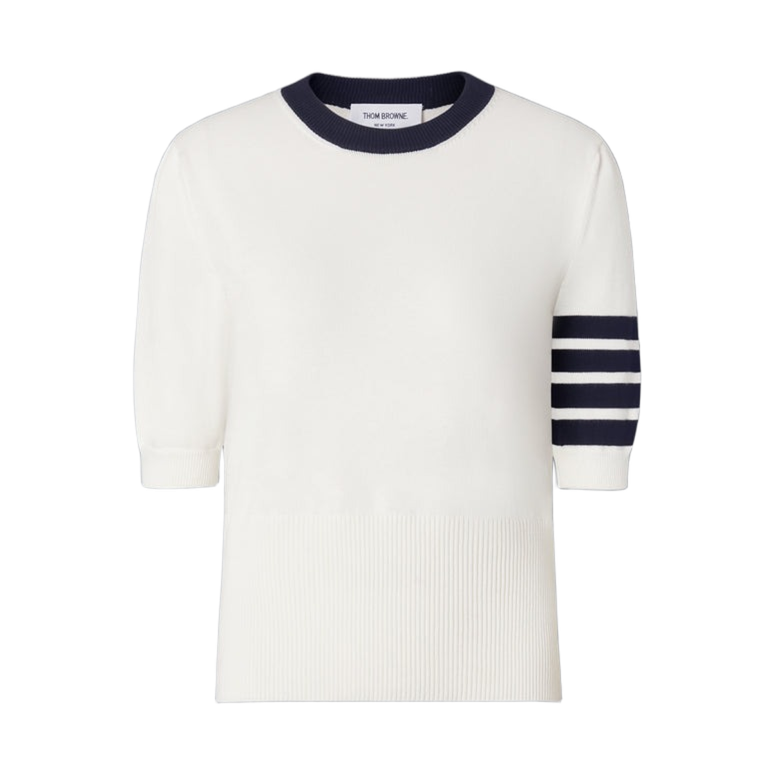 FKA519A-Y3006-100 (W) Thom Browne Jersey Hector Intarsia 4-Bar T-Shirt White