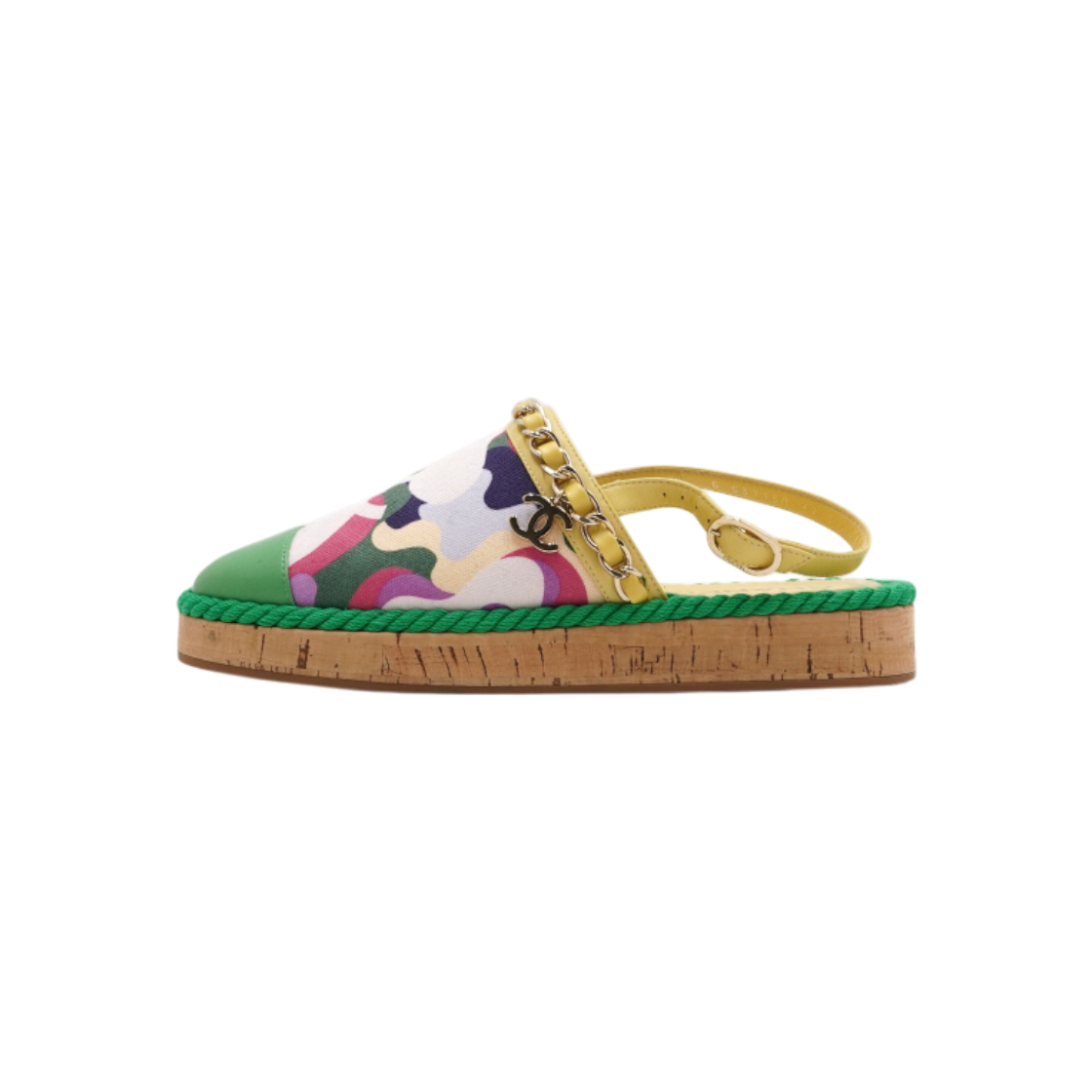 ITOFW8KGUH5I Chanel Multicolor CC Logo Chain Loafers Mules Slippers