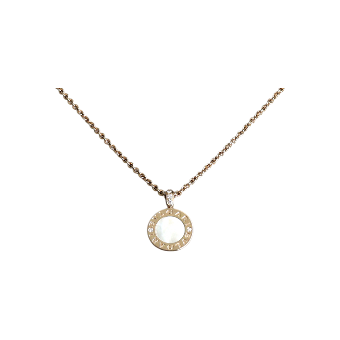 ITSA3EW63BGP Bulgari 347761 18K Rose Gold 0.11ct Diamond Bvlgari Bvlgari Pendant Necklace
